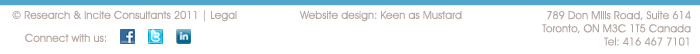 (c) Research & Incite Consultants 2011. 789 Don Mills Road, Suite 614, Toronto, ON M3C 1T5 Canada Tel: 416.467.7101